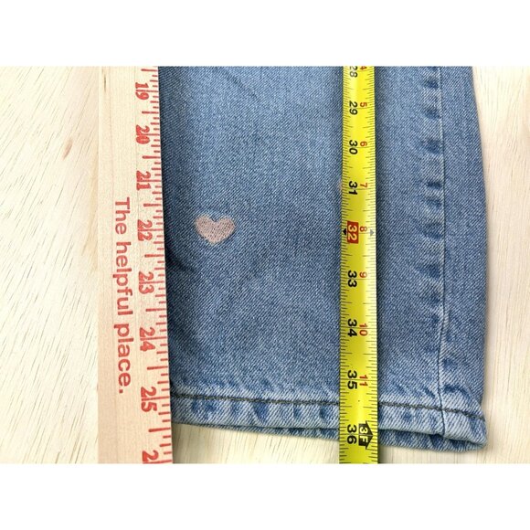 Jeans With Embroidered Hearts Women’s Size 27 Glo Fashion - Picture 5 of 14